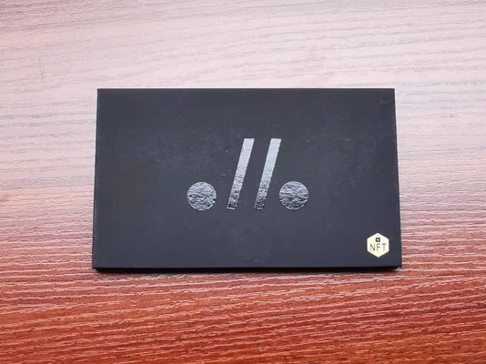 Empaquetado libre de papel negro ULTRAVIOLETA de encargo de la tarjeta de crédito del VIP de la caja de tarjeta de regalo de Logo Hot Stamping