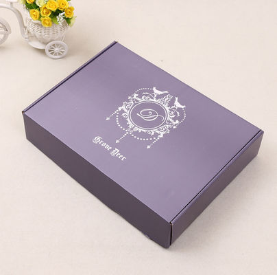 Sellado de empaquetado de papel acanalado de la hoja de plata de la caja del regalo de la púrpura plegable