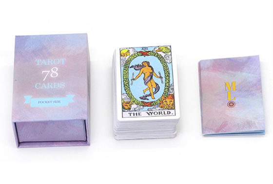 400gsm cubrió las cartas de tarot de papel 78 tarjetas de Oracle con la caja magnética