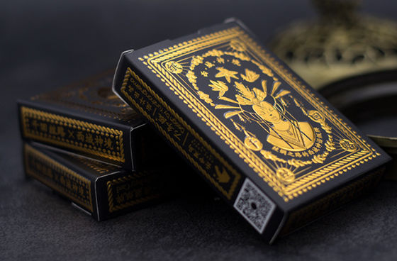 Naipes negros alemanes del papel de base de la hoja de oro con el empaquetado de la caja de la hoja de oro